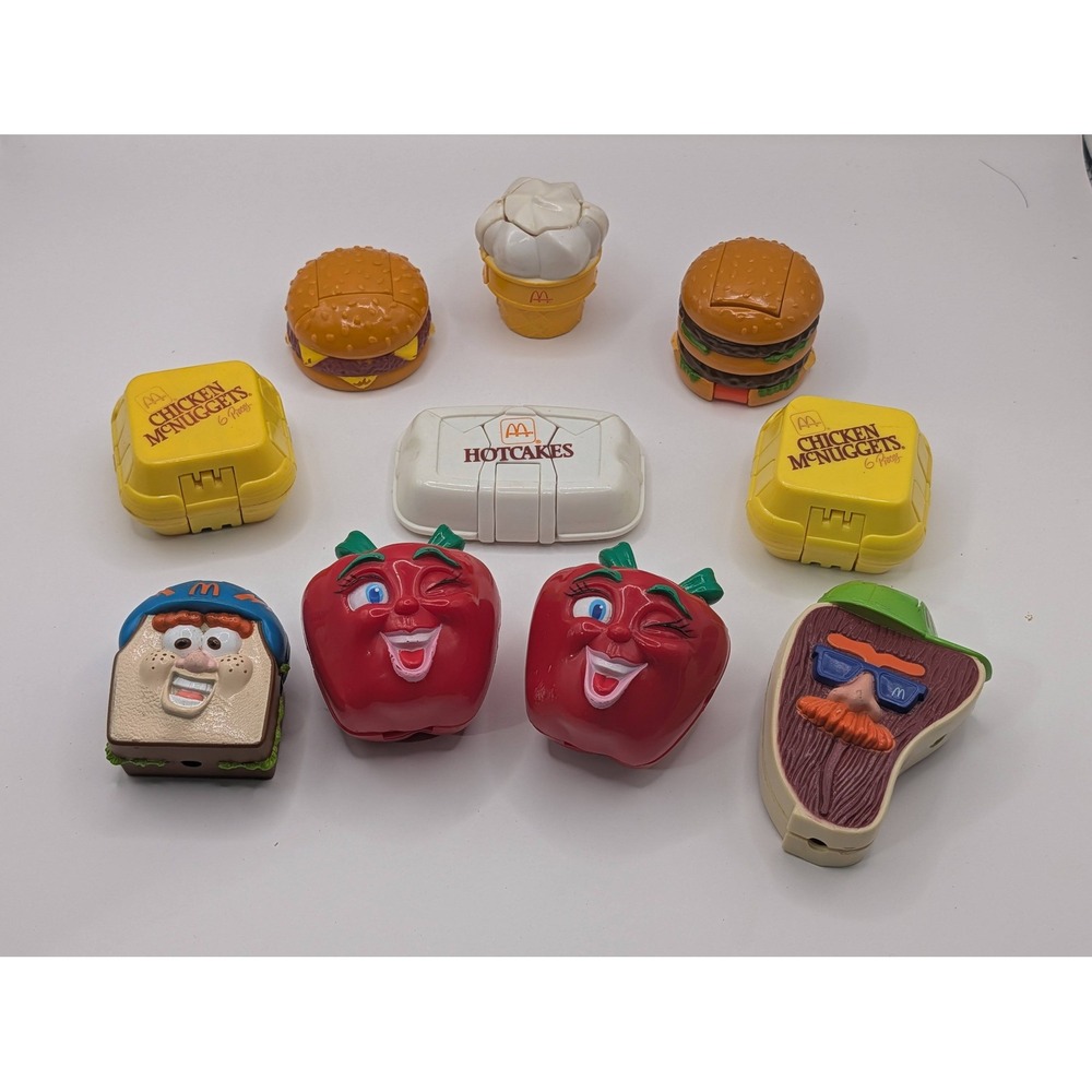 Vintage 90s McDonald's Happy Meal Toys Lot of 10 Changeables & Food Fundamentals